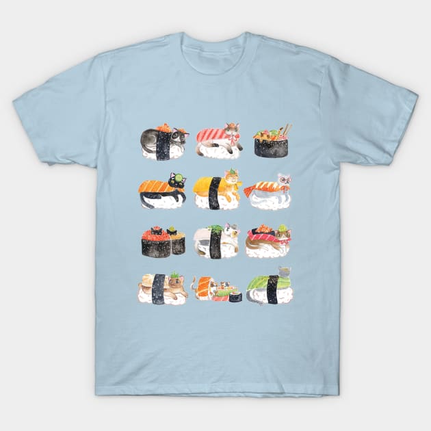 Sushi Cats T-Shirt by jessthechen